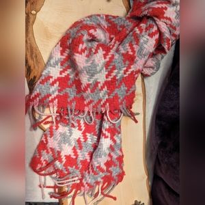 Cashmere by Charter Club Red/Magenta Pink Gray Scarf